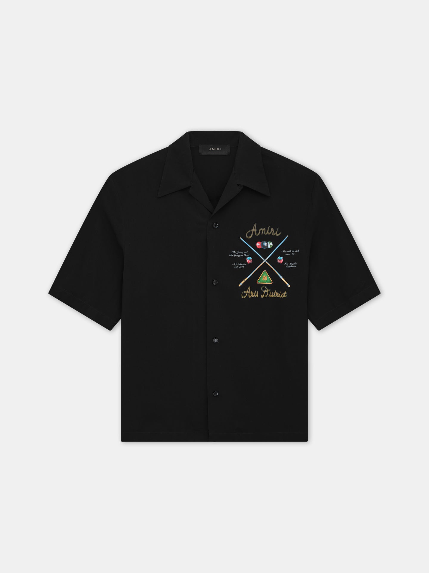 AMIRI POOL CUE BOWLING SHIRT - Black