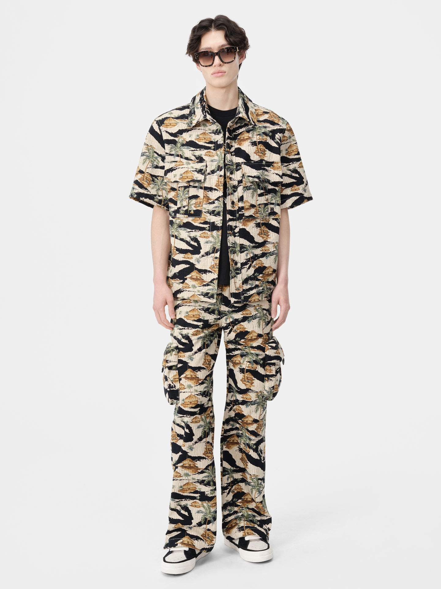 AMIRI REPEAT PALM CAMP SHIRT - Mojave Desert