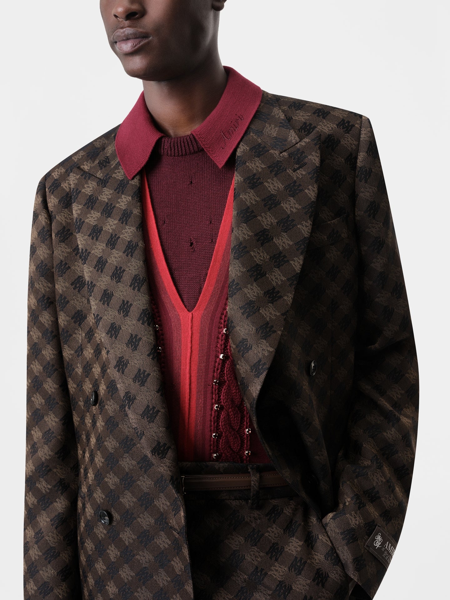 MA QUAD DOUBLE-BREASTED BLAZER - Dark Brown