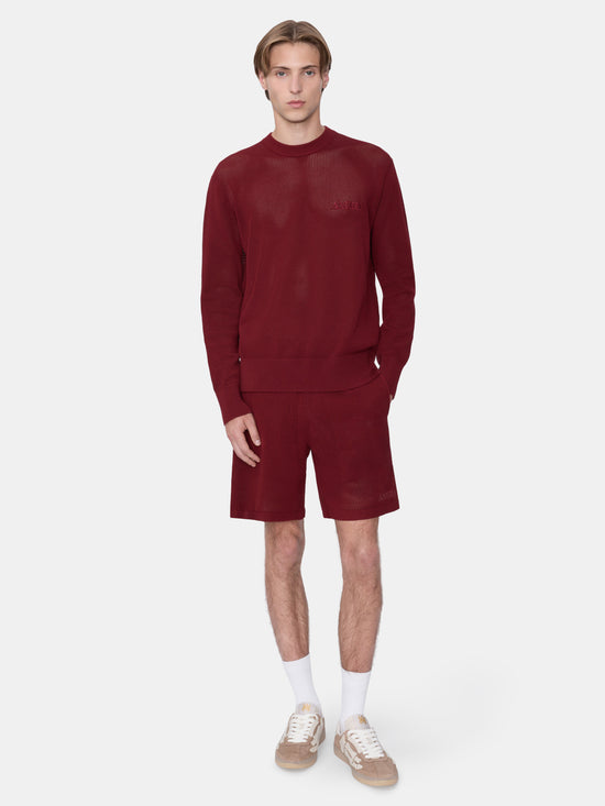 AMIRI CROCHET MESH CREW - WINE - AMIRI