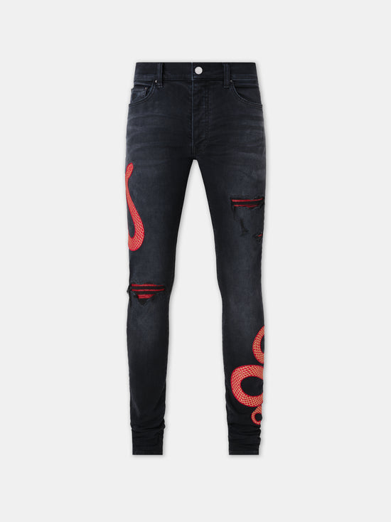 AMIRI SNAKE SKINNY JEAN - Vintage Black