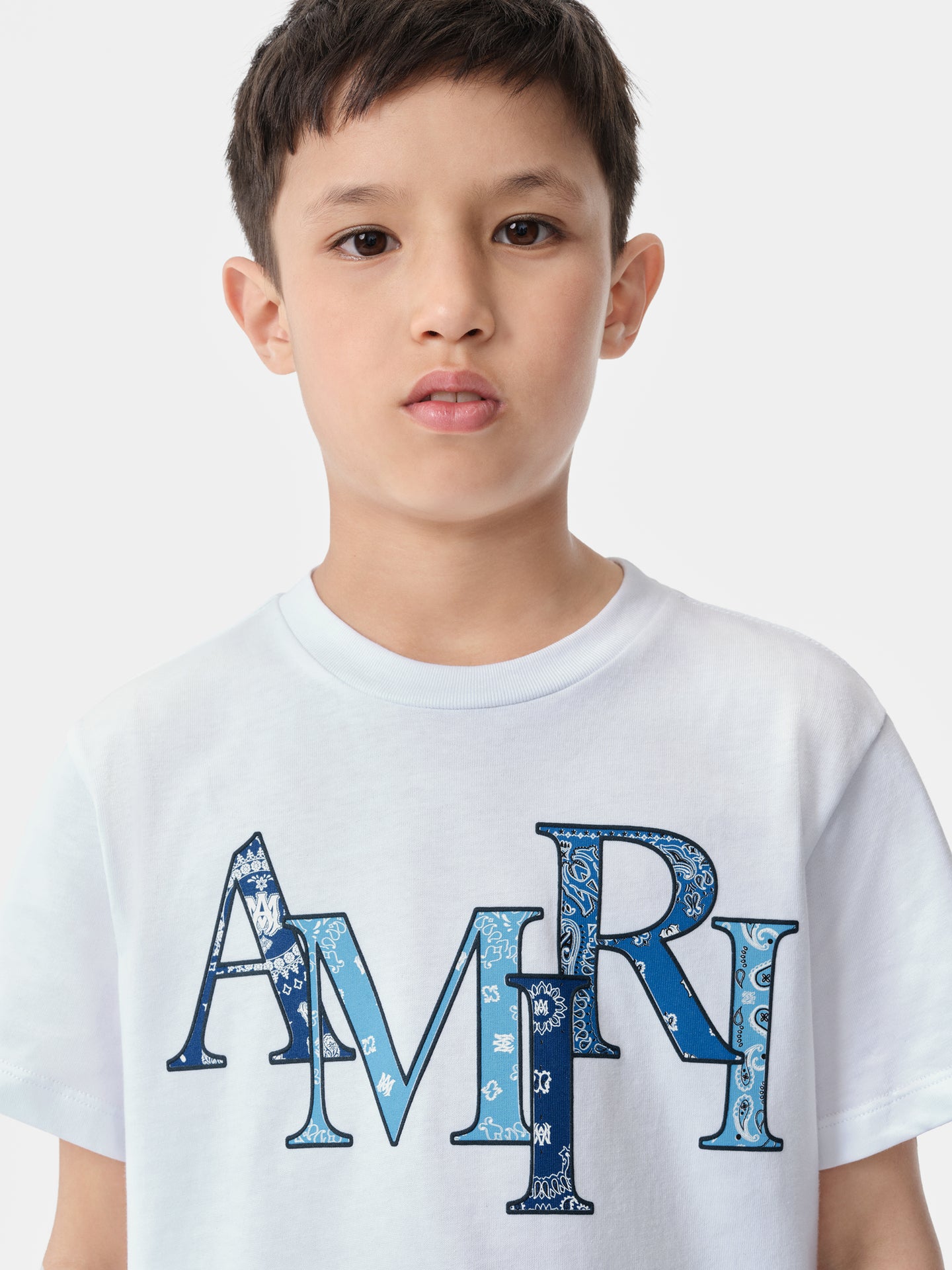 KIDS - KIDS' AMIRI BANDANA STAGGERED TEE - White