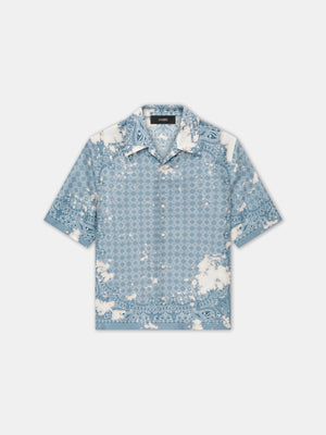 BLEACH BANDANA BOWLING SHIRT - Ashley Blue - AMIRI