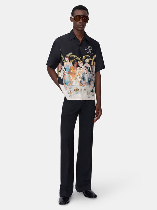 BAR SCENE BOWLING SHIRT - BLACK - AMIRI