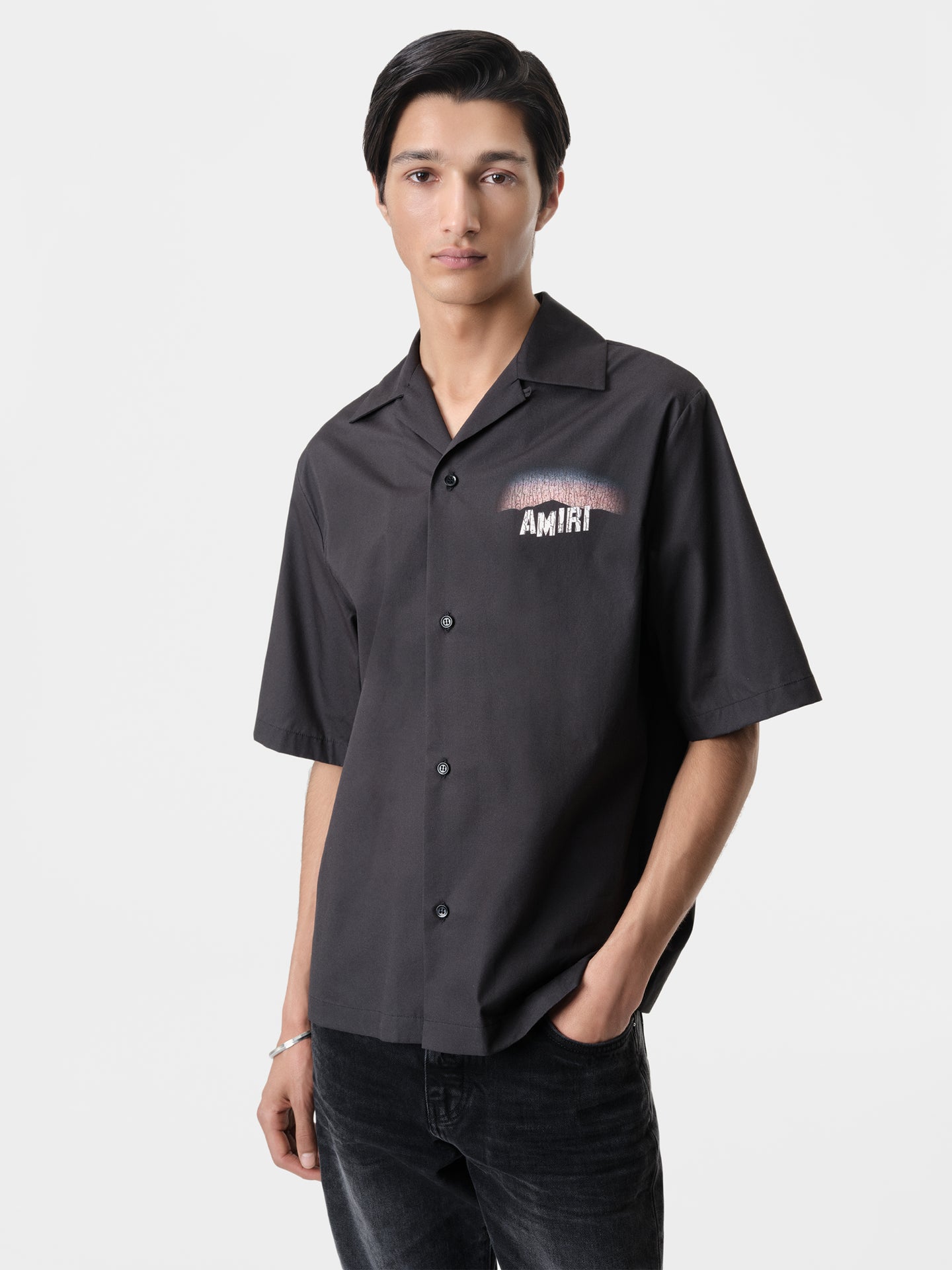 HOLLYWOOD LIGHTS CAMP SHIRT - Black