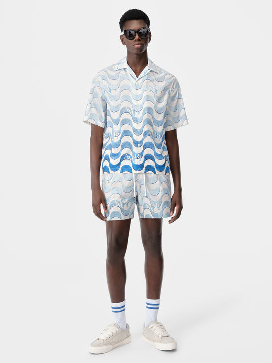 AMIRI STAGGERED WAVE SHIRT - Cerulean