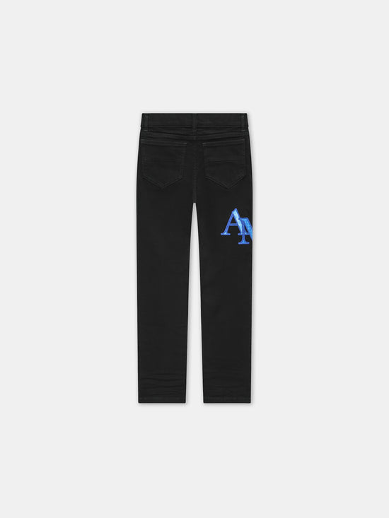 KIDS - KIDS' AMIRI STAGGERED LOGO JEAN - Black - AMIRI
