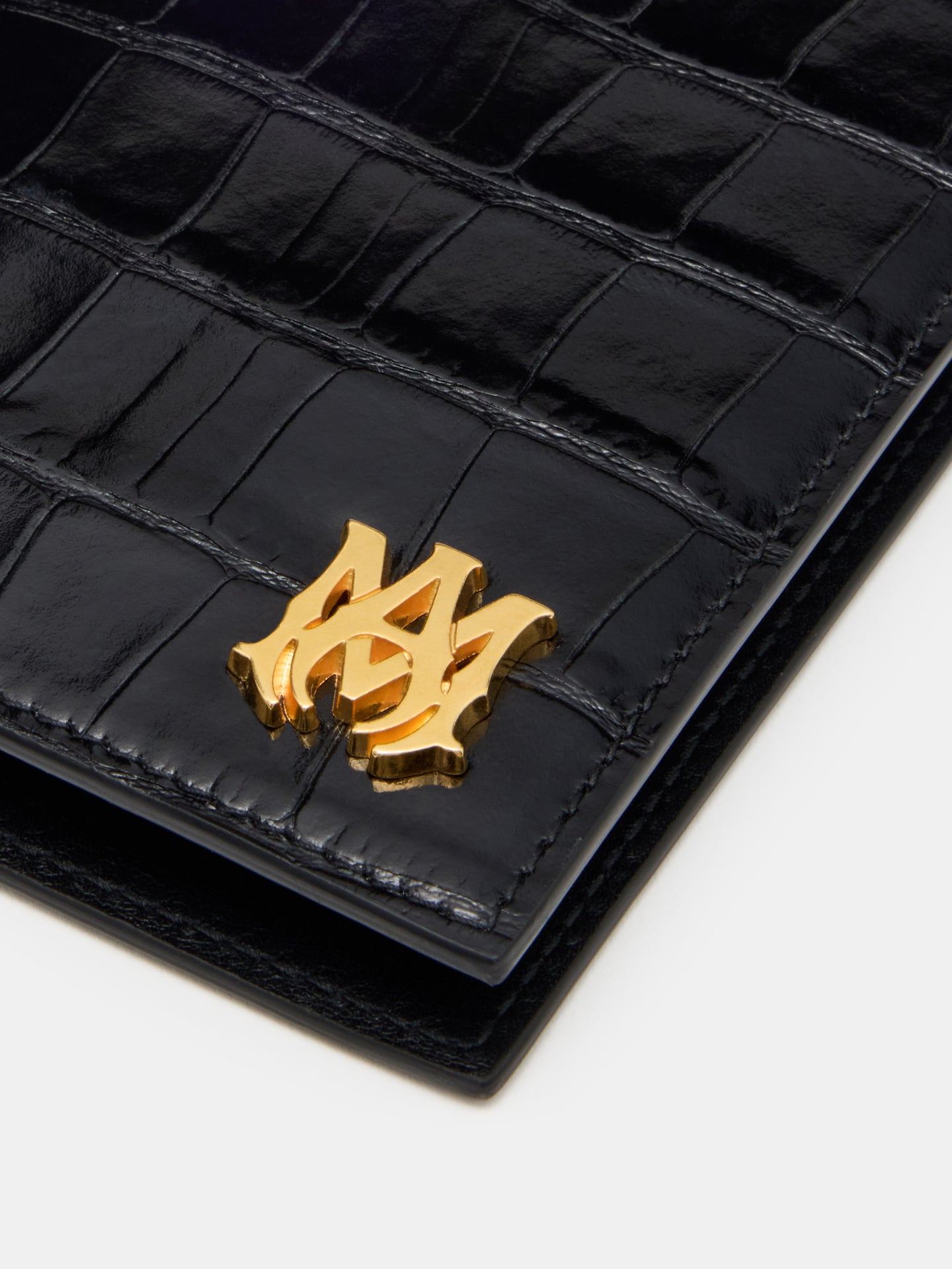 CROC EMBOSSED PASSPORT HOLDER - BLACK - AMIRI