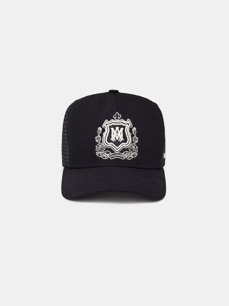 MA CREST TRUCKER HAT - BLACK | AMIRI