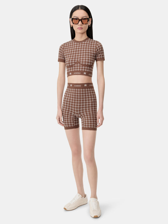 WOMEN - WOMEN'S MA QUAD SEAMLESS SHORT SLEEVE TOP - Chocolate - AMIRI