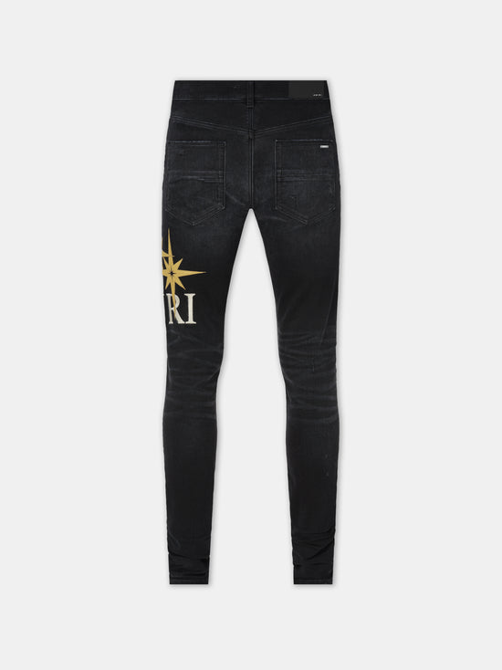 STARBURST APPLIQUE SKINNY JEAN - Vintage Black