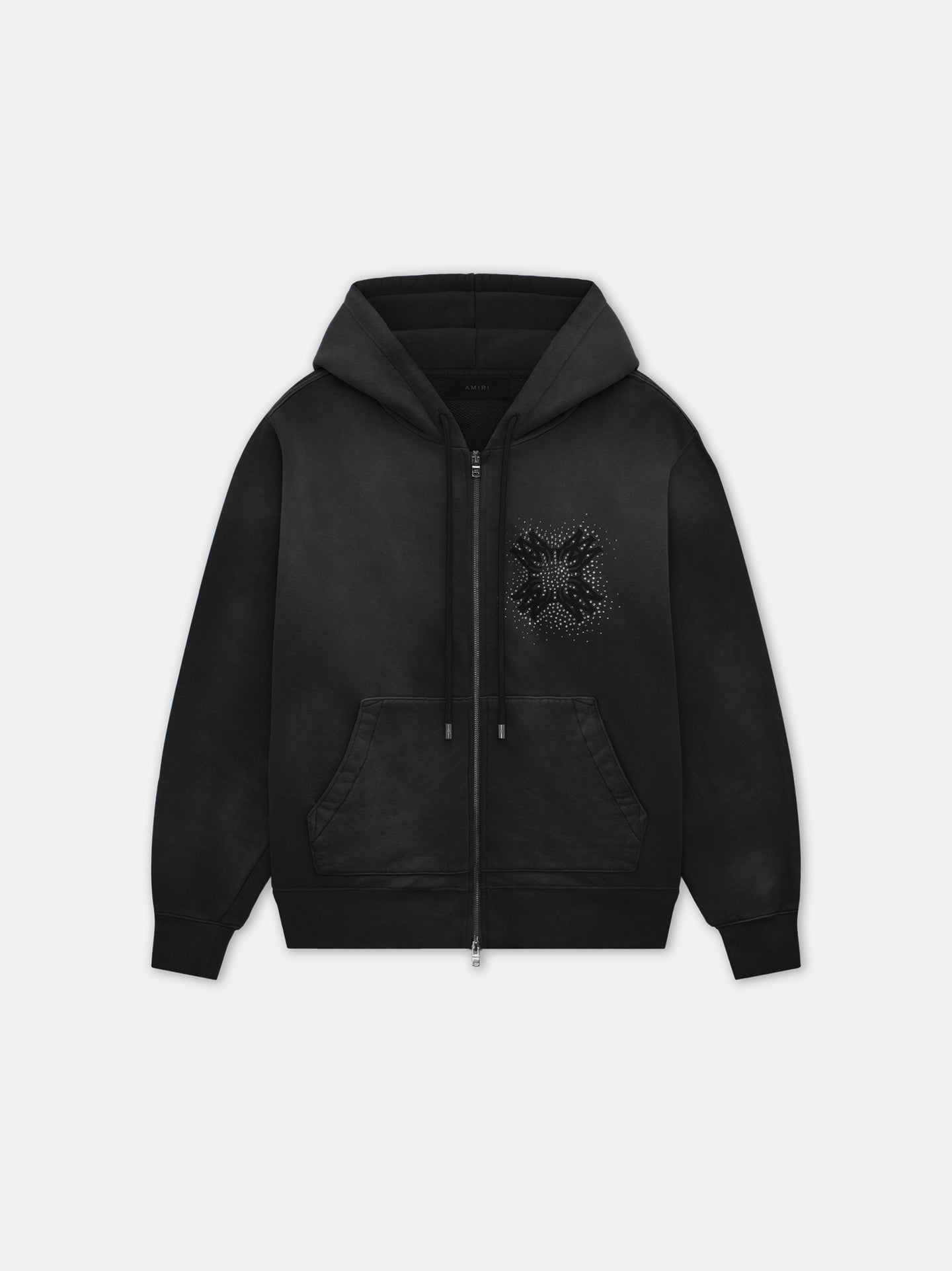 MA QUAD CRYSTAL ZIP HOODIE - Black