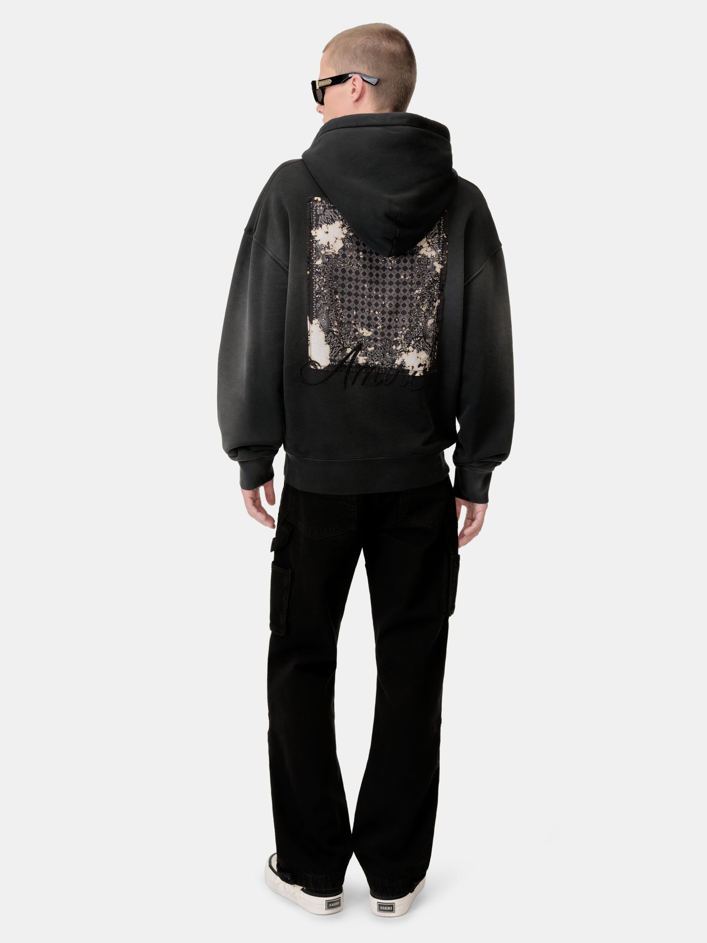 BLEACH BANDANA OVERSIZED HOODIE - Black - AMIRI