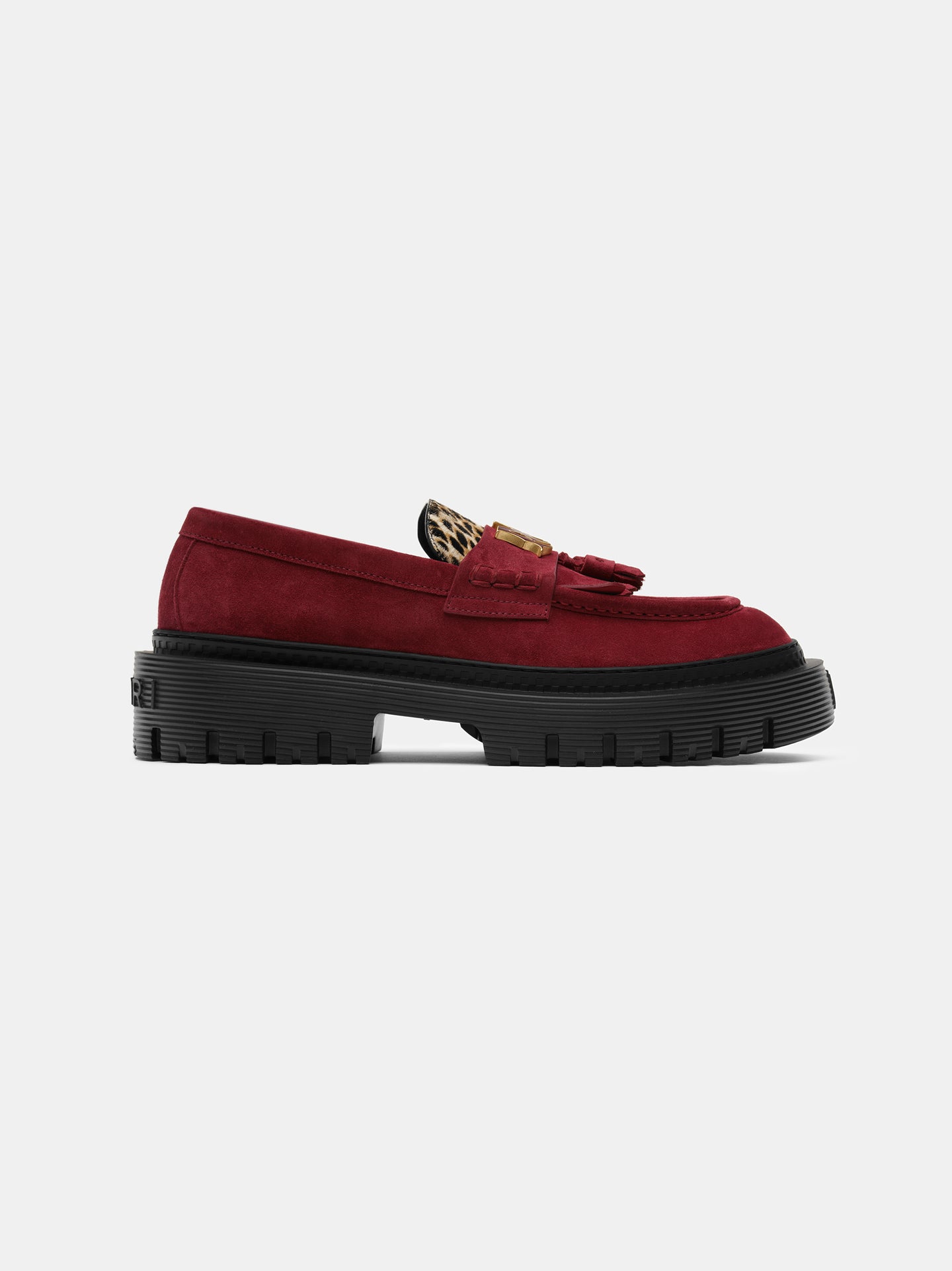 MA TASSLE LEOPARD JUMBO LOAFER - Burgundy