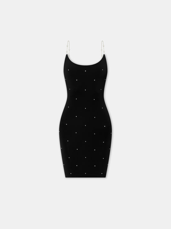 WOMEN - WOMEN'S CRYSTAL MINI DRESS - Black - AMIRI