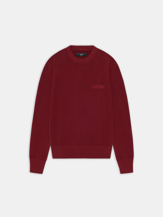 AMIRI CROCHET MESH CREW - WINE - AMIRI