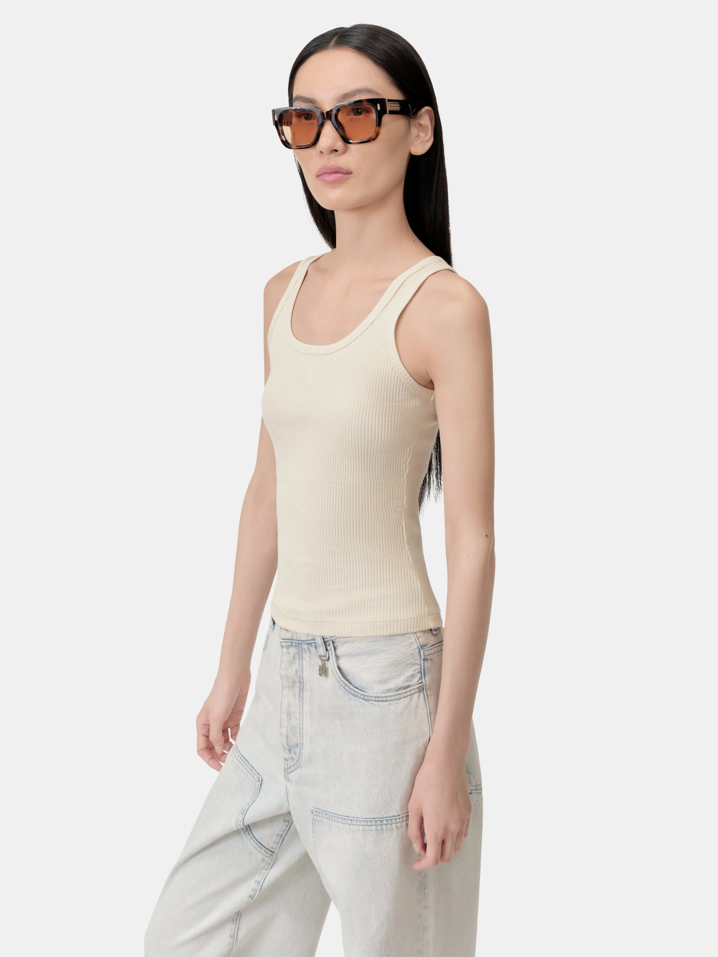 WOMEN - WOMEN'S MA EMBROIDERY TANK - Alabaster - AMIRI