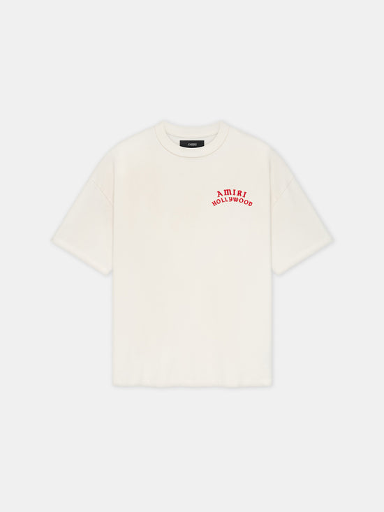 AMIRI HOLLYWOOD OVERSIZED TEE - Ivory Red - AMIRI