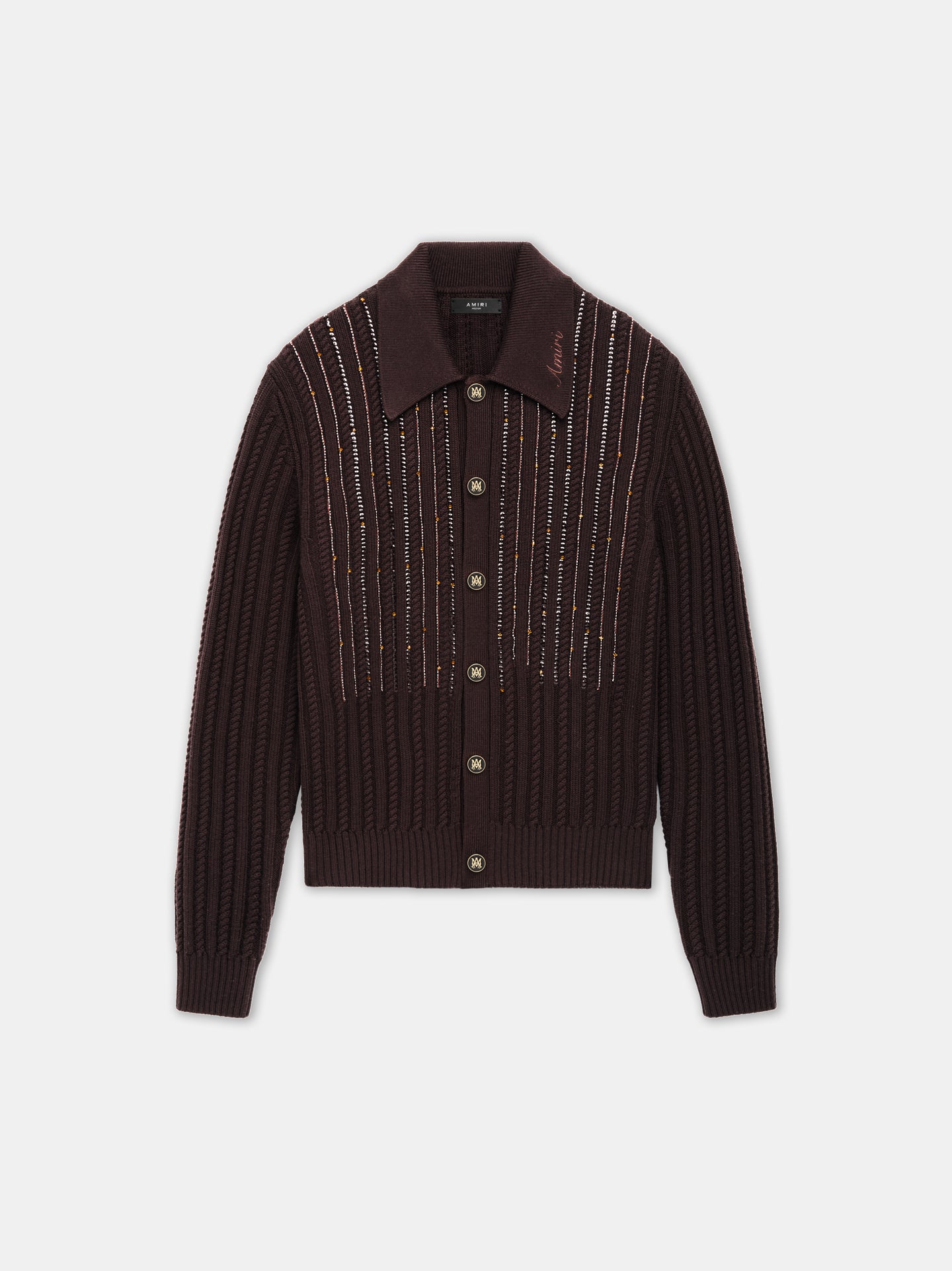 LONG SLEEVE POLO - Dark Brown