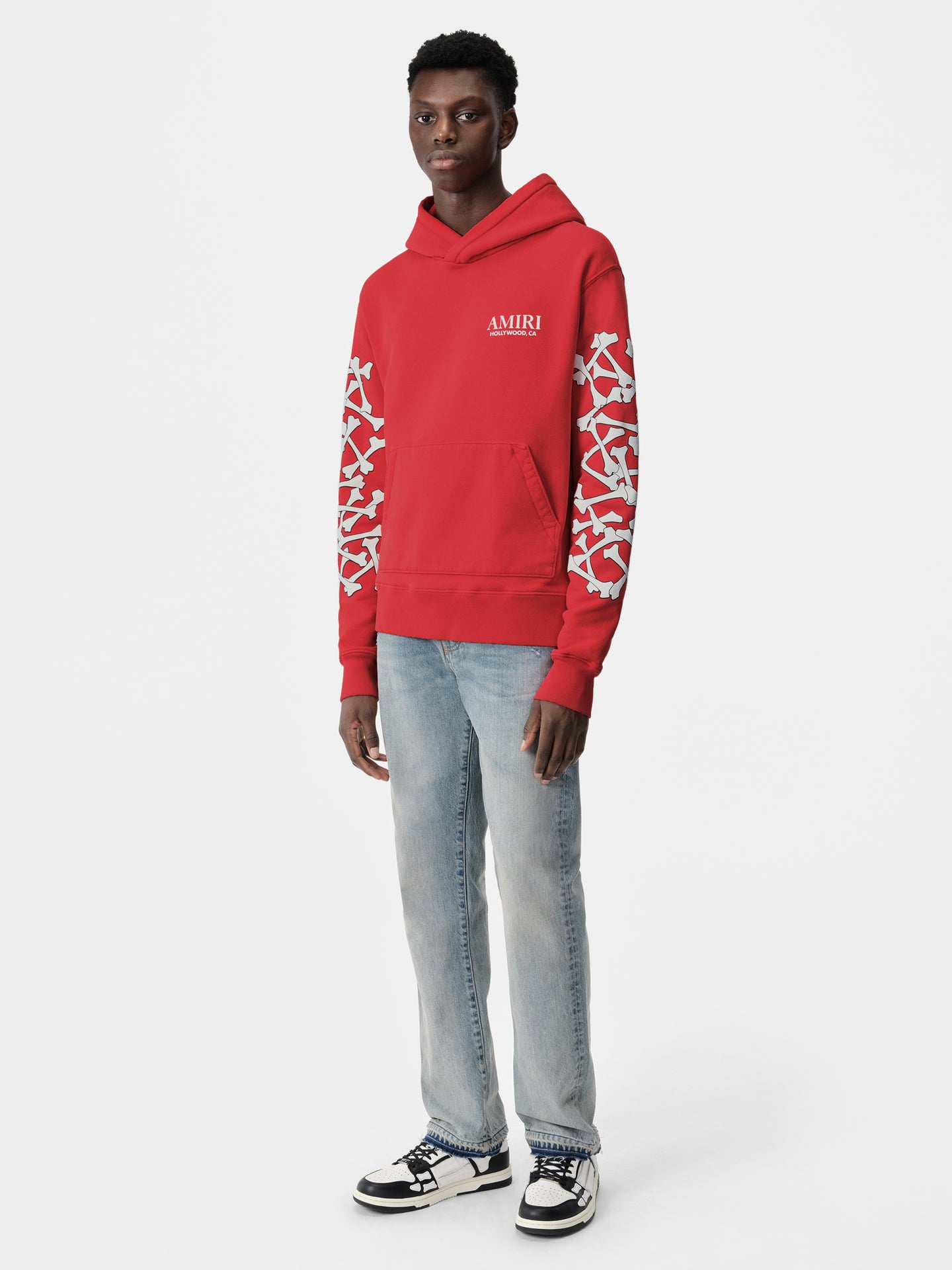 BONES STACKED HOODIE - Red