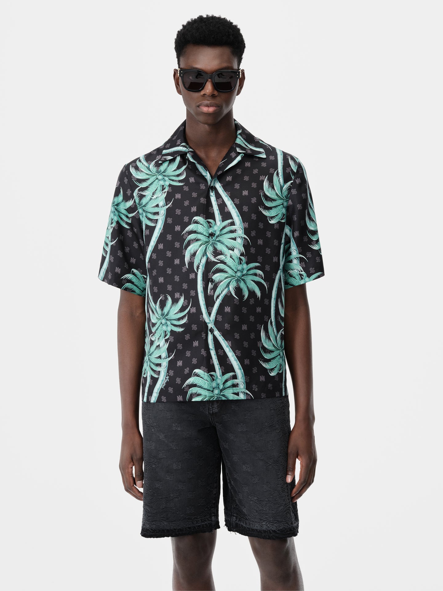 PALM BOWLING SHIRT - Black