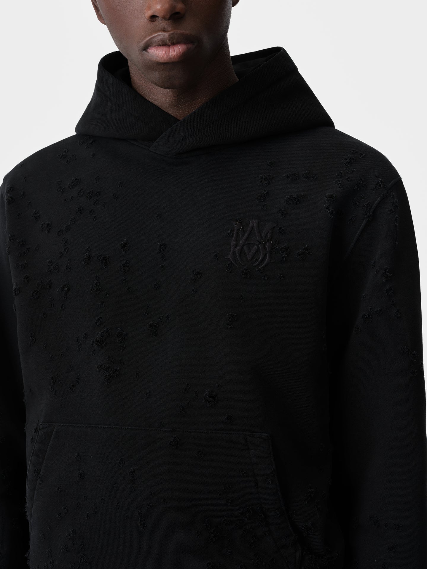 MA SHOTGUN EMBROIDERED HOODIE - Black