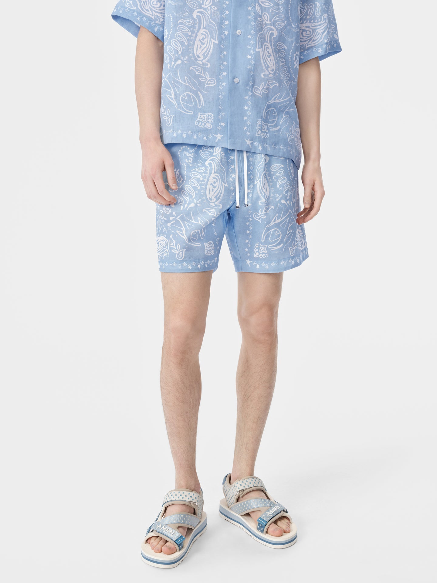 BANDANA WATERCOLOR SHORT - Cerulean