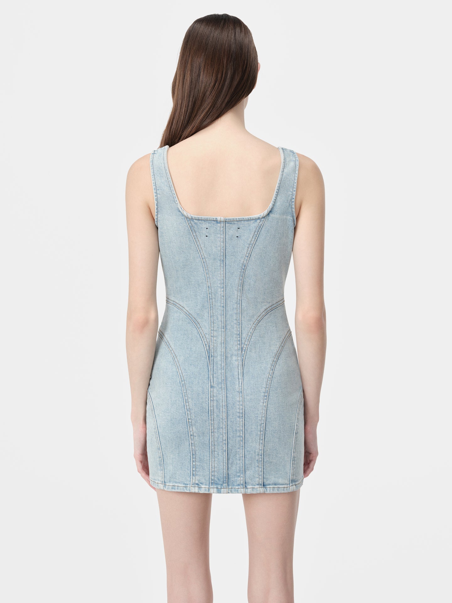 WOMEN - WOMEN'S ZIP CORSET DRESS - Light Indigo