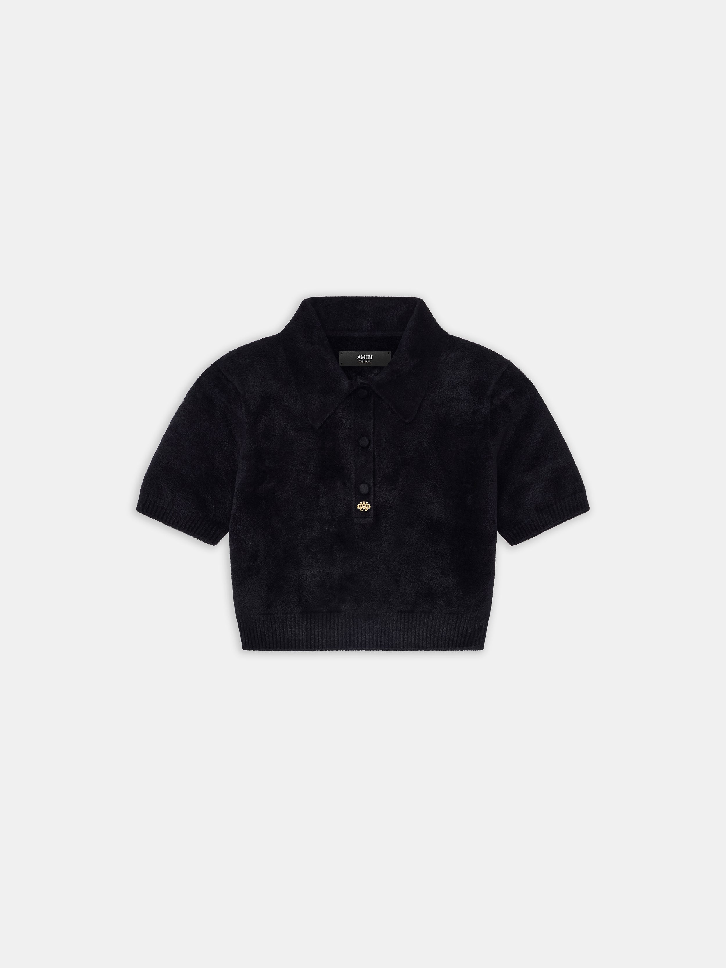 Product WOMEN - WOMEN'S VELVET POLO - BLACK featured image