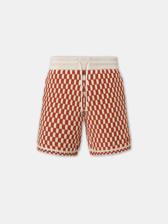 CHECKERED SHORT - Burnt Orange