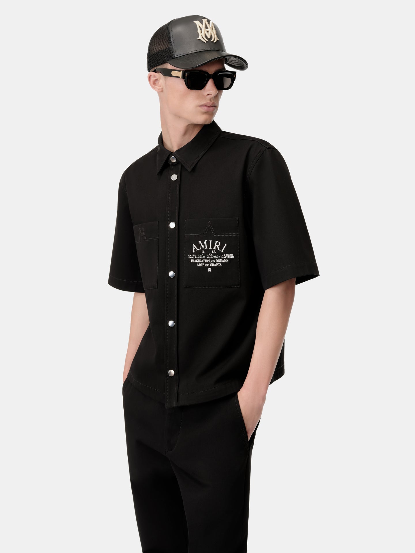 AMIRI ARTS DISTRICT CAMP SHIRT - BLACK - AMIRI