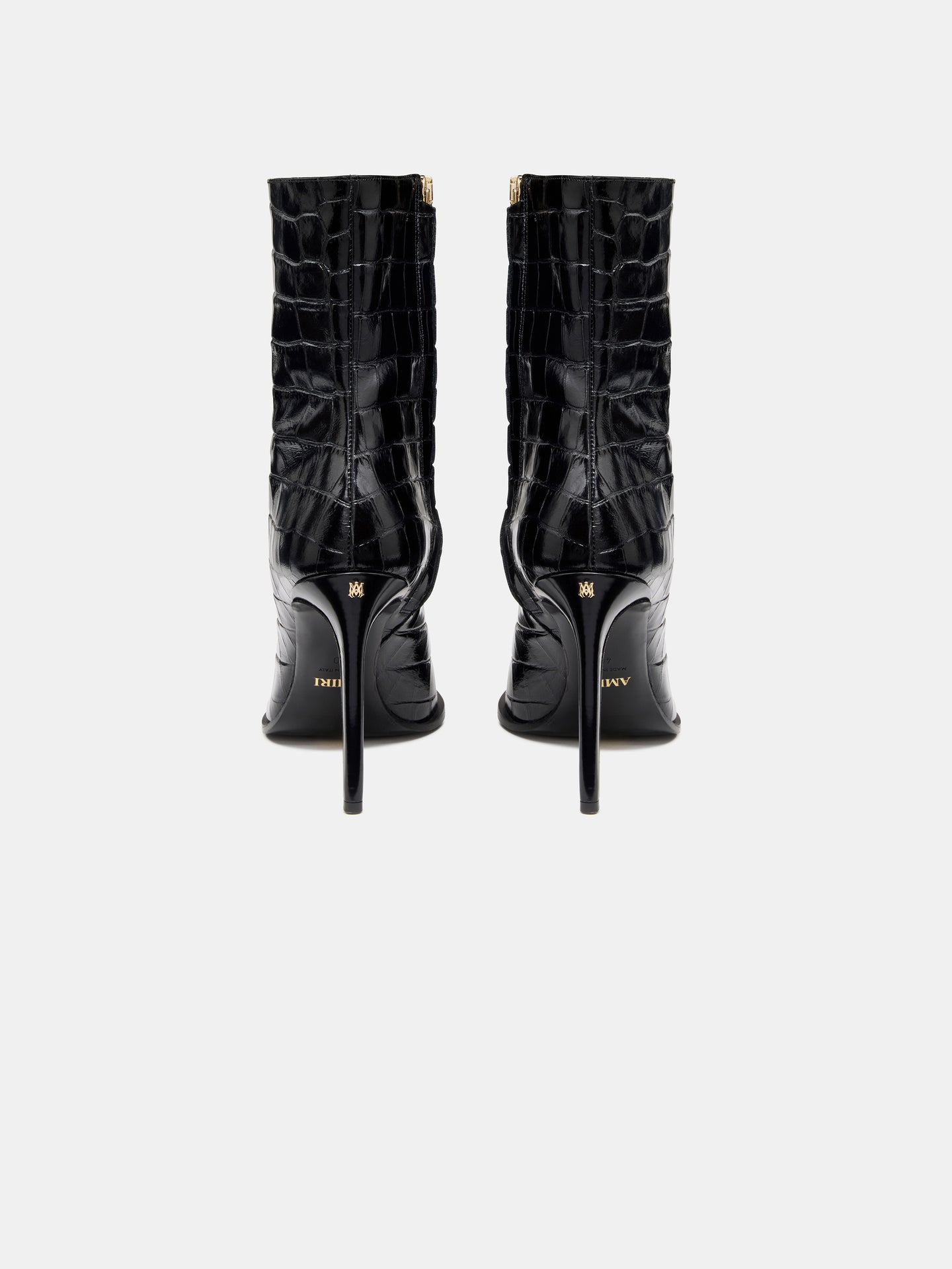 WOMEN - WOMEN'S CROC DEBOSSED MA STILETTO BOOT - BLACK - AMIRI
