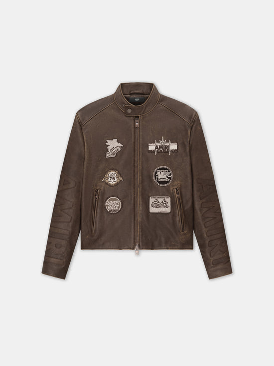 AMIRI PATCH RACER JACKET - Walnut Brown - AMIRI