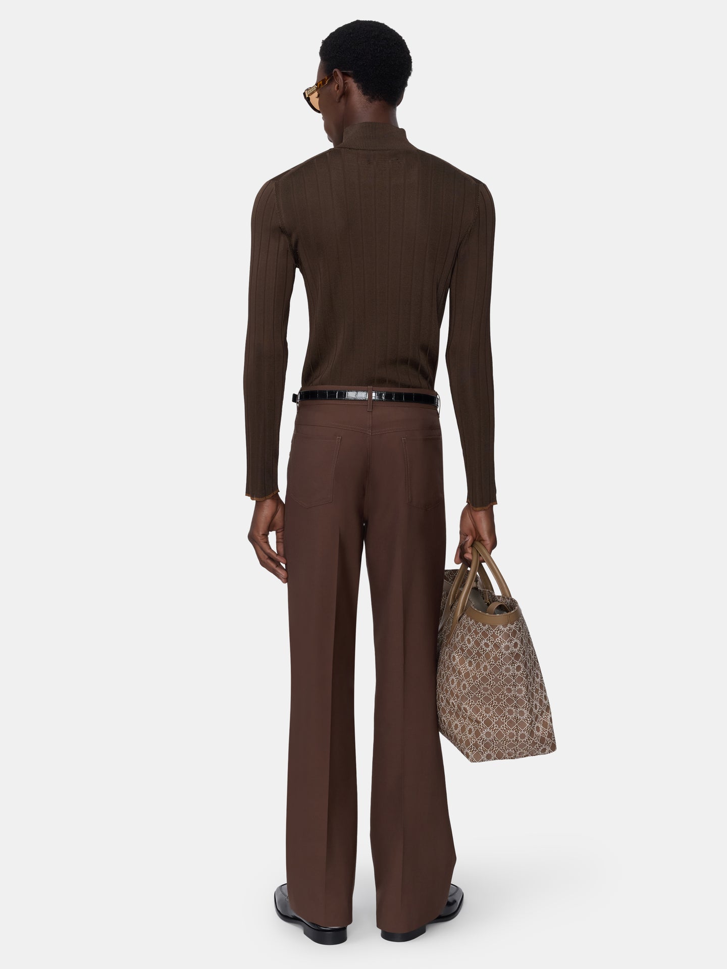 SCRIPT MOCK NECK SWEATER - DARK BROWN - AMIRI