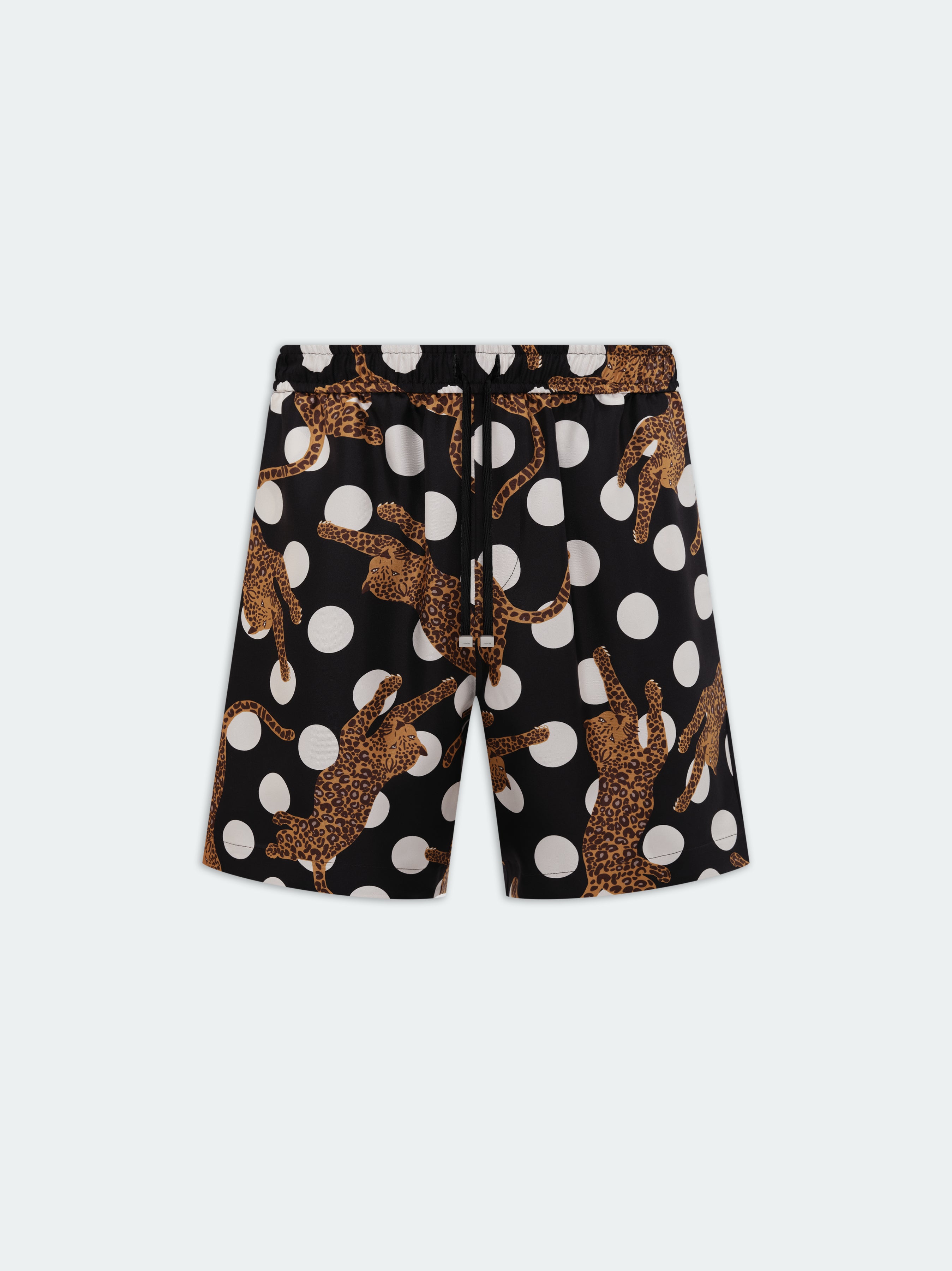 Product LEOPARD POLKA DOTS SILK SHORT - Black featured image