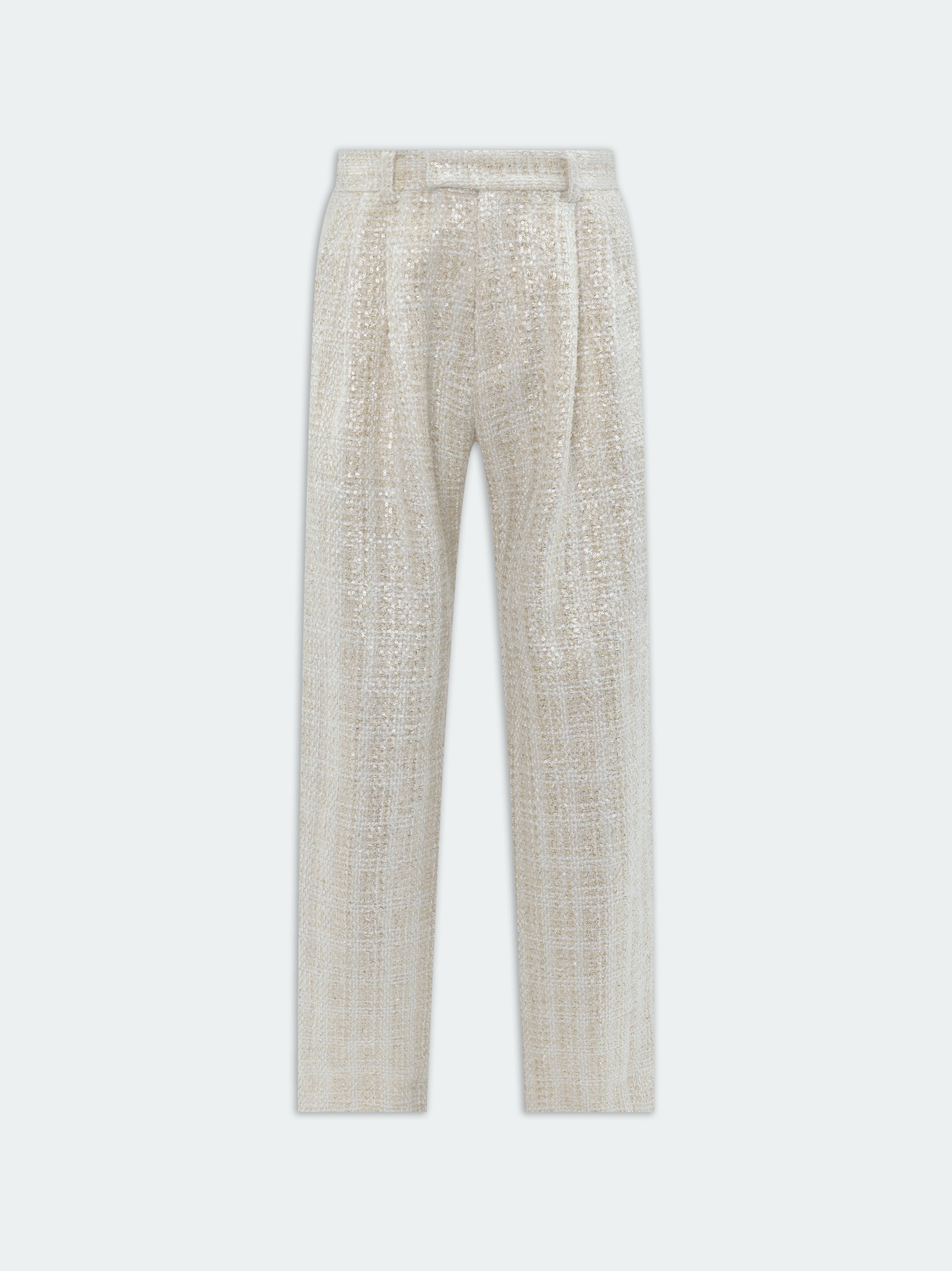 Product SEQUIN BOUCLE DOUBLE PLEATED PANT - Alabaster featured image