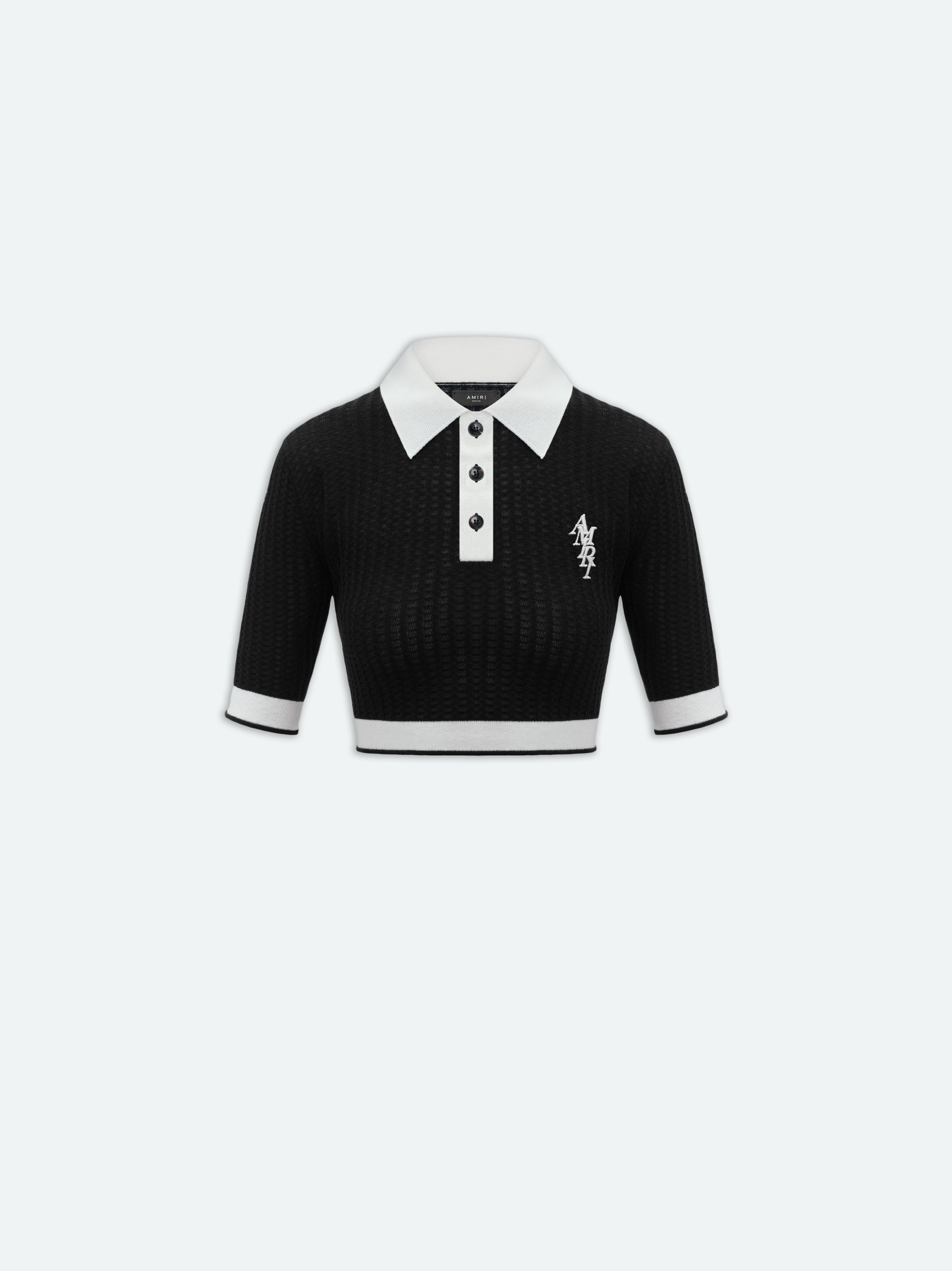 Product WOMEN - VERTICAL AMIRI KNIT POLO - Black featured image
