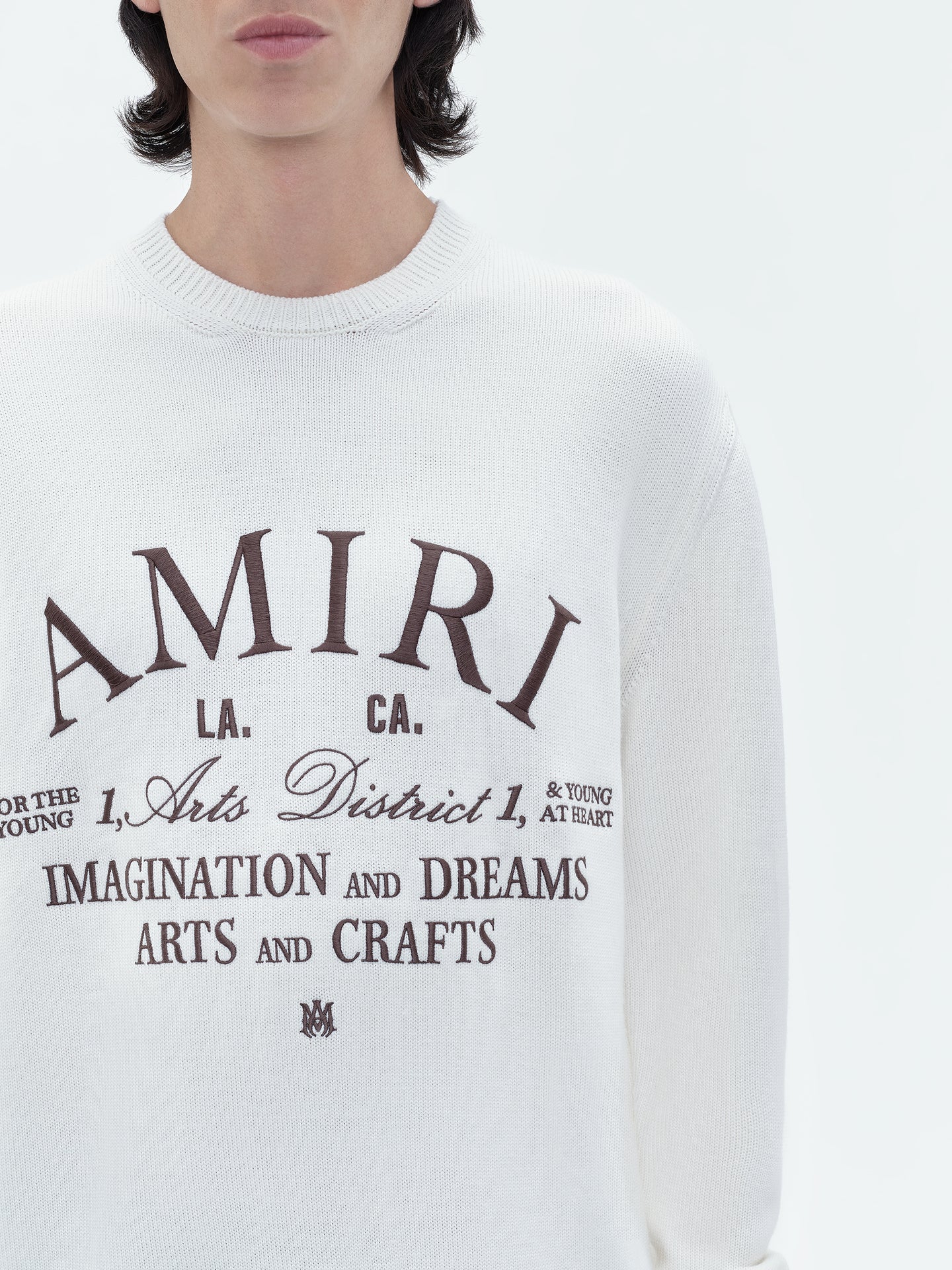 AMIRI ARTS DISTRICT CREWNECK - Alabaster