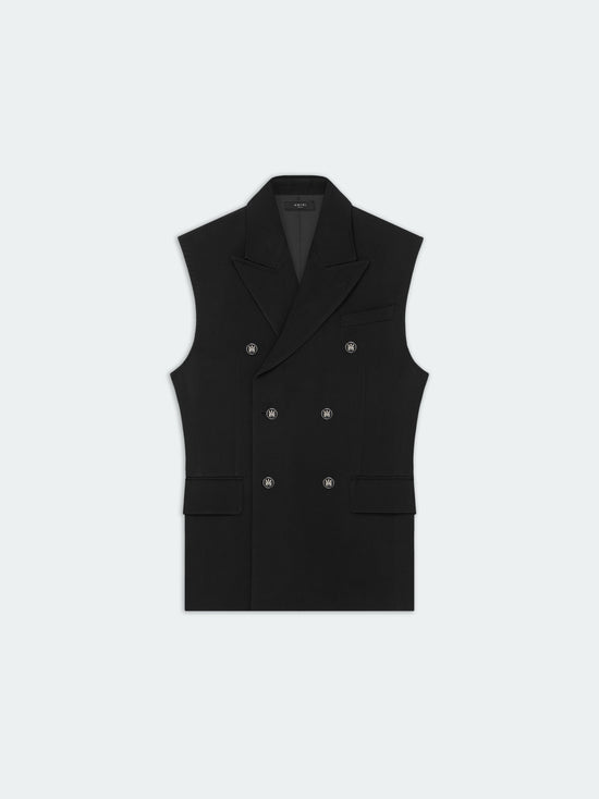 DOUBLE-BREASTED SLEEVELESS BLAZER - Stretch Limo