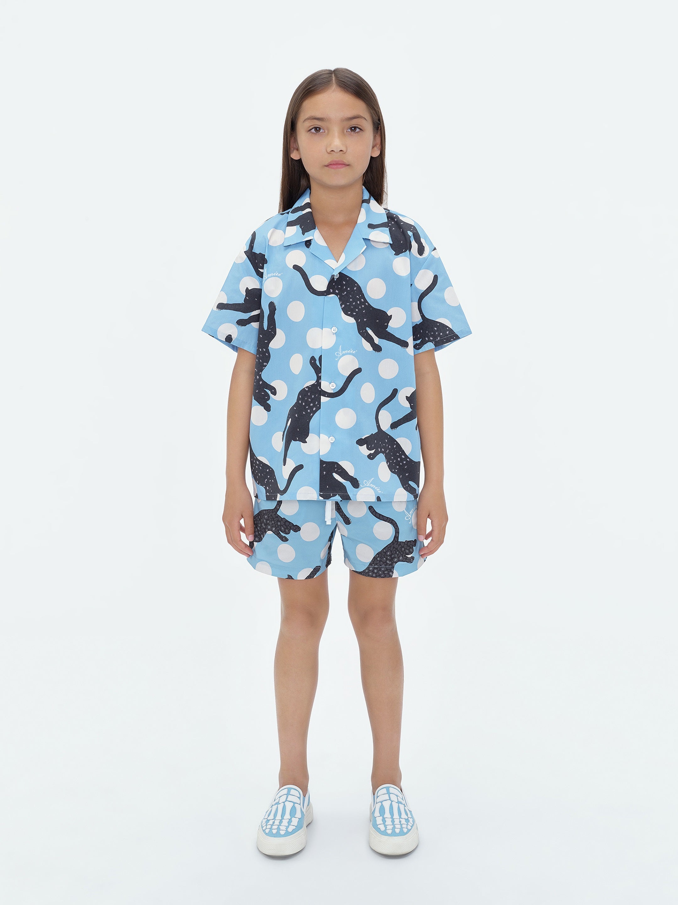 Product KIDS - LEOPARD POLKA DOTS S/S SHIRT - Air Blue featured image