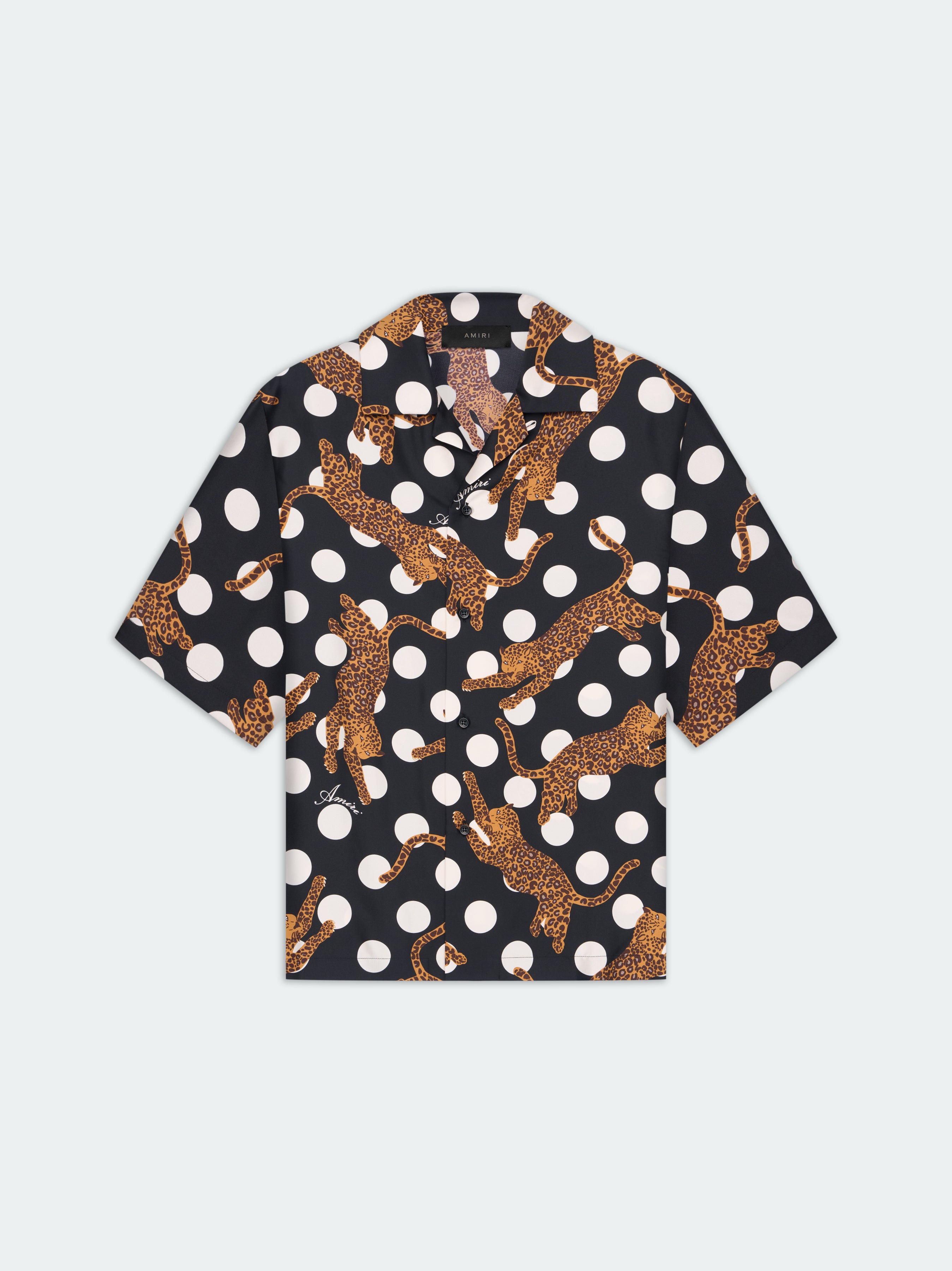 Product LEOPARD POLKA DOTS BOWLING SHIRT - Black featured image