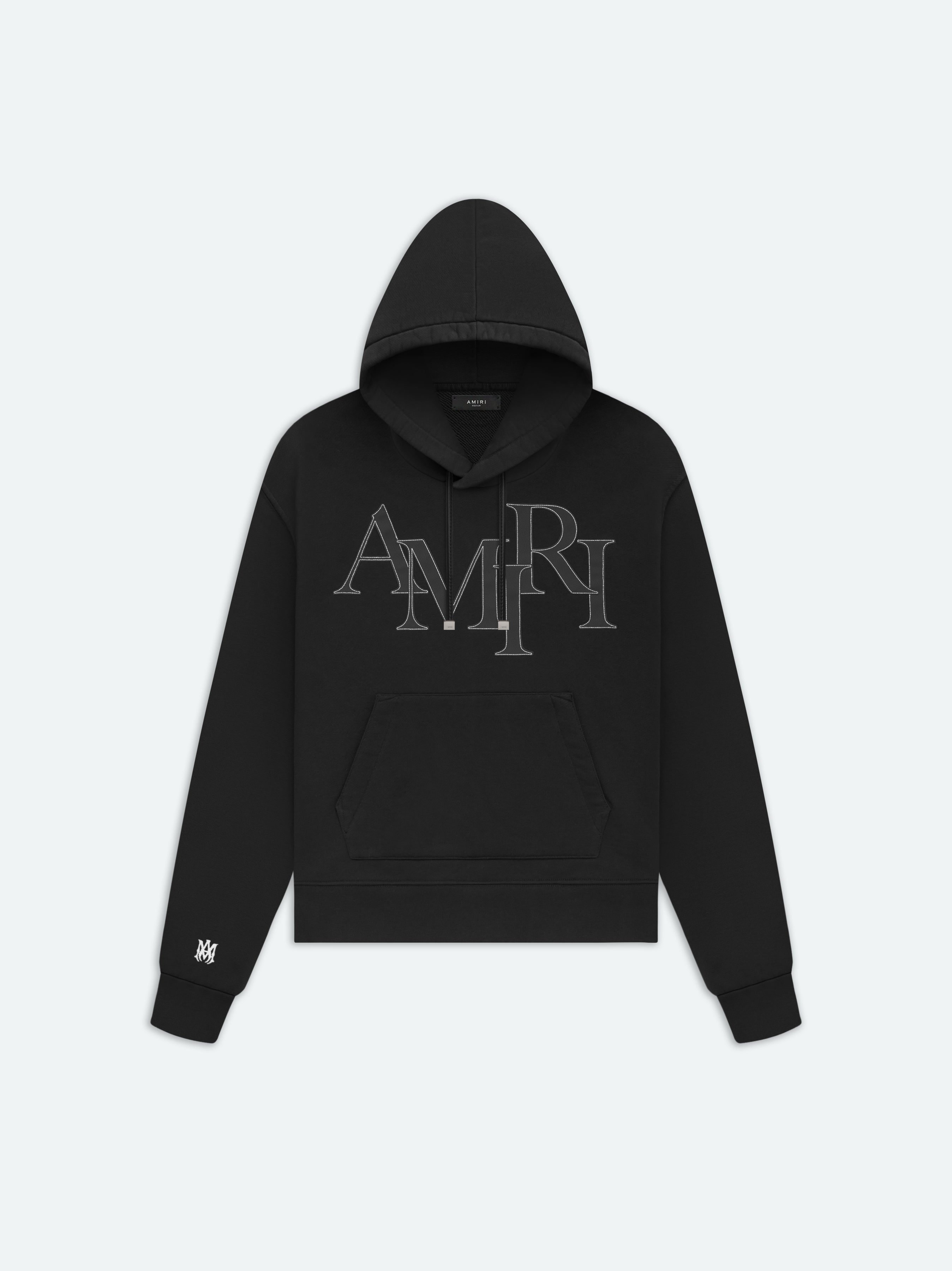Product AMIRI STAGGERED LOGO HOODIE - Black featured image