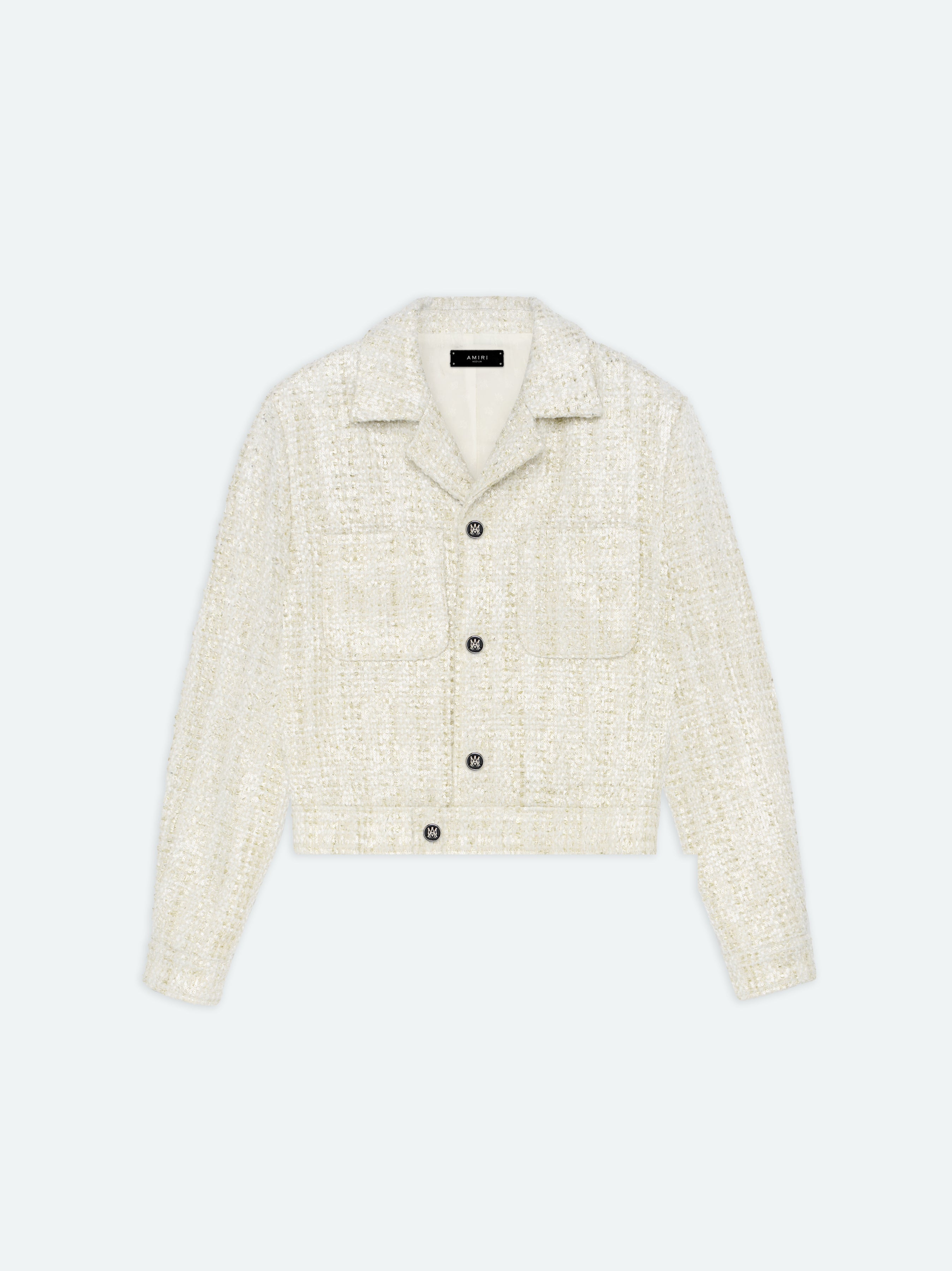 Product SEQUIN BOUCLE SHIRT JACKET - Alabaster featured image