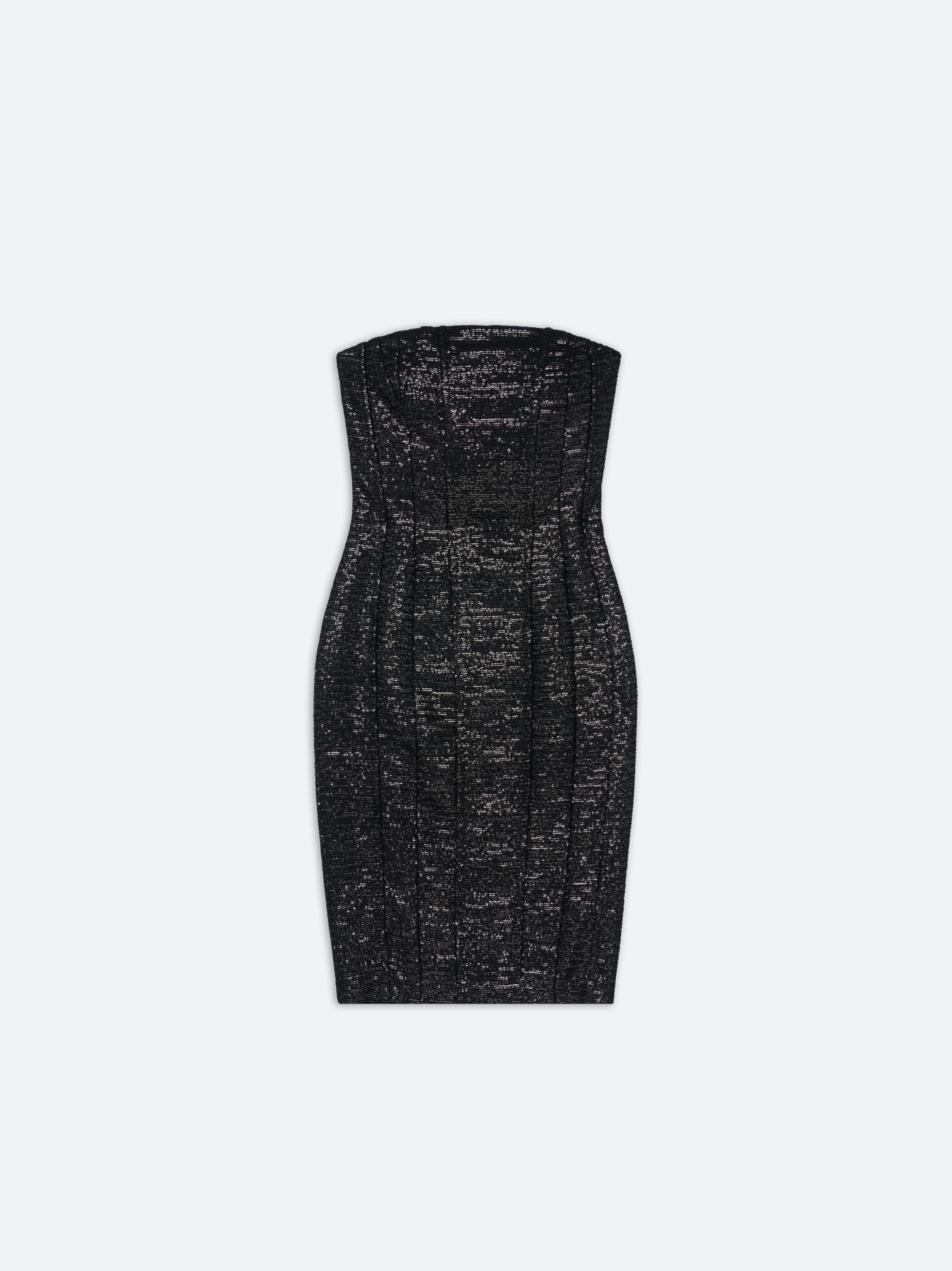 Product WOMEN - CHIFFON SEQUIN MA BUSTIER DRESS - Black featured image