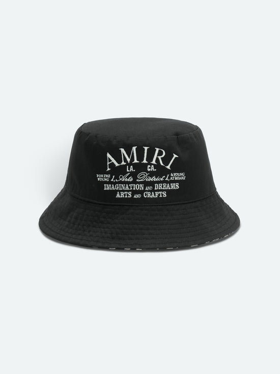 AMIRI REPEAT REVERSIBLE BUCKET HAT - Black